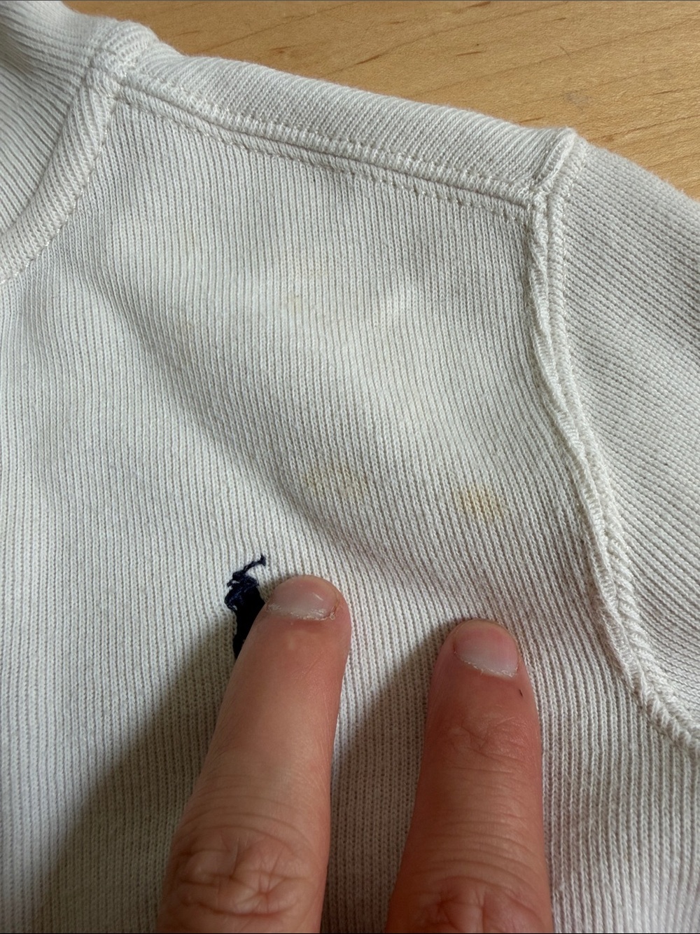 Polo by Ralph Lauren White Half-Zip Sweater with Navy Pony - Picture 3 of 5